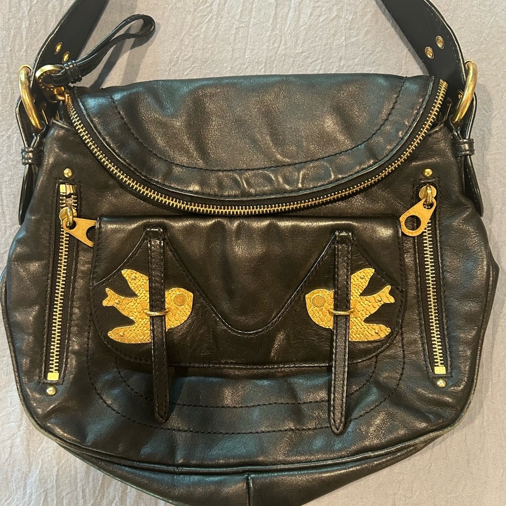Marc By Marc Jacobs Black and Gold Crossbody Bag